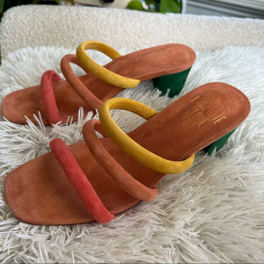 Charlotte Stone Belle Rainbow Block Heel Sandals